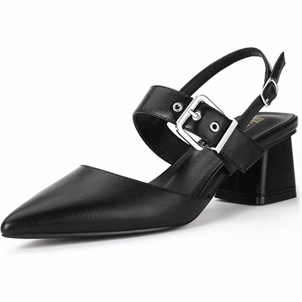 NEW IDIFU women's pointy toe buckle heels in black